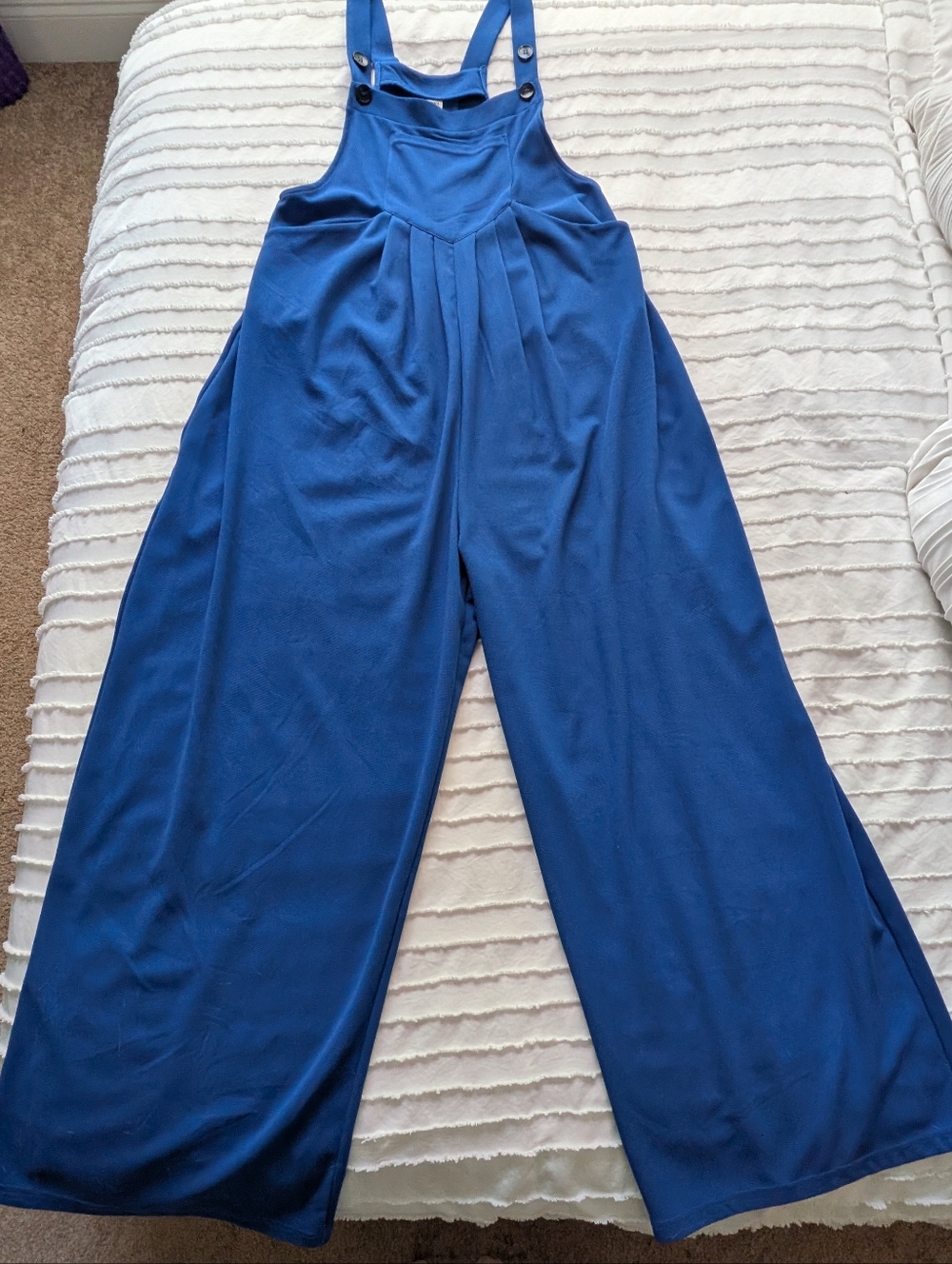 HALARA Royal Blue Wide-Leg Pinafore Jumpsuit